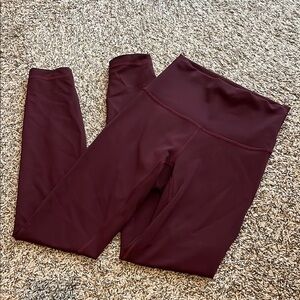 Burgundy High-Waisted Leggings